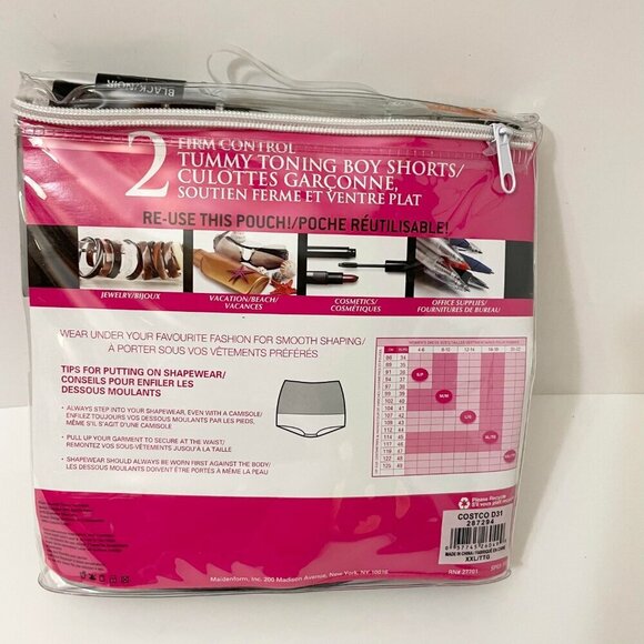 Flexees Fat Free Dressing Maidenform 2 Tummy Toning Boy Shorts XXL Black - Picture 5 of 14